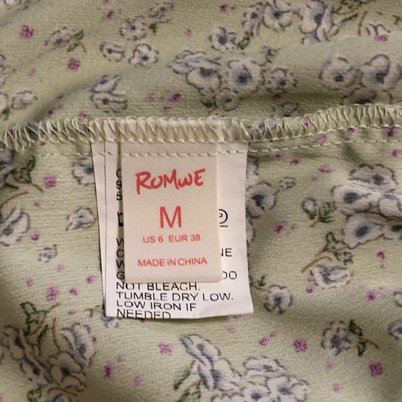 Romwe sage green floral ruffle skirt - Picture 5 of 7